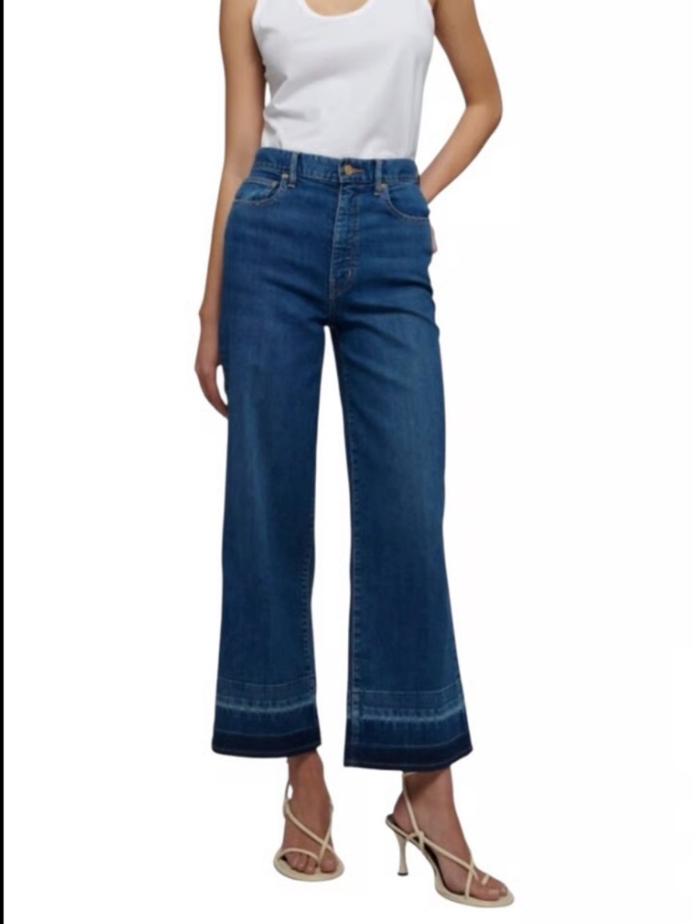 Derek Lam 10 Crosby Size 27 Isla Wide-Leg Cropped Jeans - Picture 2 of 7